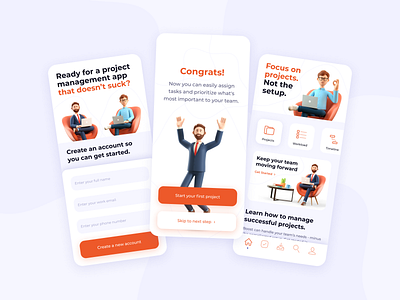Project Management Mobile App app design illustration mobile app mobile design project management ui ui design ux design visual design