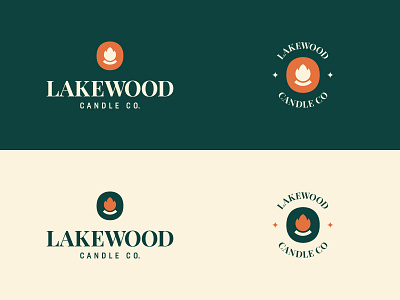 Lakewood candle Co logo proposals. brand branding candle candlelight candles dailylogochallange design fire logo fireworks flame logo flames icon design identity design illustration logo logocore logomark playfull serif font wood logo