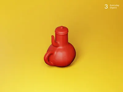 Impossible coffee pot | Everyday object 3d illustration pot