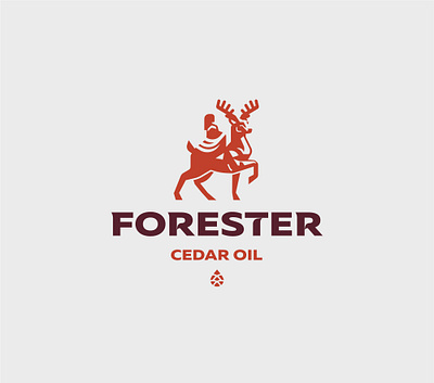 Logo for Forester cedar cone deer elf logo oil