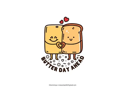 Butter Day Ahead apparel design apparel graphics apparel logo badgedesign bread logo cute art cute illustration graphic design illustrator line lineart logo merch merch design merchandise merchandise design merchant monoline tshirt art tshirtdesign