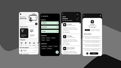 Job Search App UI Concept adobexd app design application application ui clean ui creative design design job application jobs jobsearch jobseeker jobsite minimal mobile app mobile app design ui uidesign uiux ux uxdesign