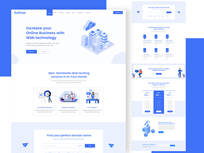 Web hosting landing page app branding design host hosting landingpage ui ux vector web