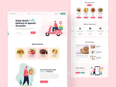 Food Delivery - Landing Page animation delivery service delivery website food delivery food delivery service food website groceries healthy food illustration landing page minimal najmul order payment popular shot restaurant visual design web design website website design