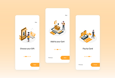 Online Gift Shopping // Onboarding // UI design app design minimal mobile ui shopping app ui ux