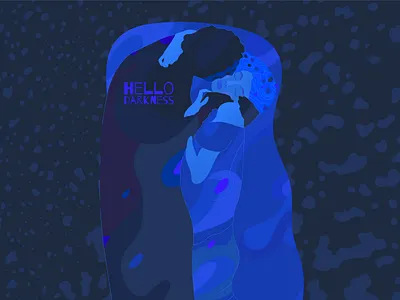 hello darkness 2020 art blue design fluid hello illustration kiss klimt night trip vector wavy