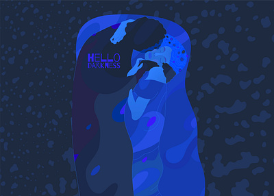 hello darkness 2020 art blue design fluid hello illustration kiss klimt night trip vector wavy