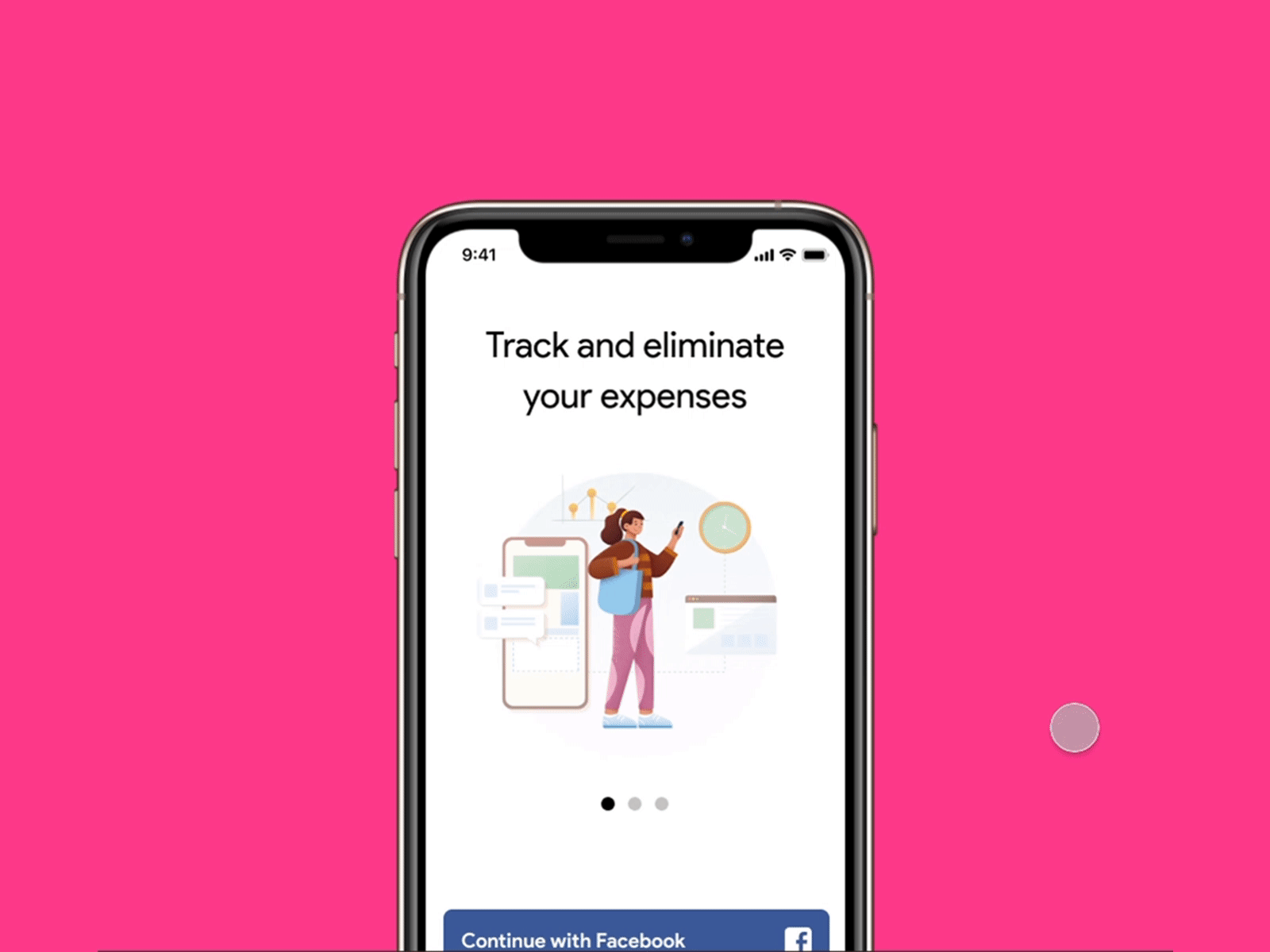 Finance App Walkthrough Slider Animation app carousel design figma finance fintech gif iphone11 mobile ui money onboarding pink savings slider ui uiux ux walkthrough walkthrough screen