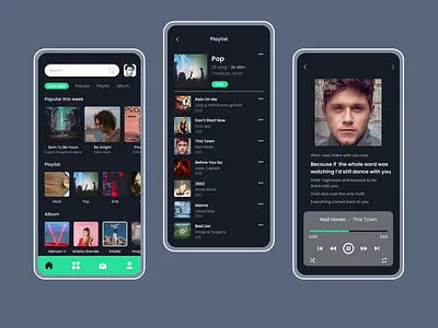 Music Player App dark app music player uidesign uiuxdesign
