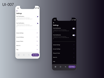 Day 7 UI Challenge - UI Settings dailyui dailyui 007 dailyuichallenge dribbble preferences settings settings ui setttingsui ui settings