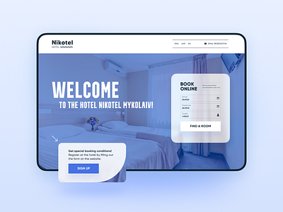 Hotel Website Home Screen Updates blue booking home page home screen homepage hotel hotel booking hotel website interface ui ui design uidesign ukrainian web web design webdesign website website design