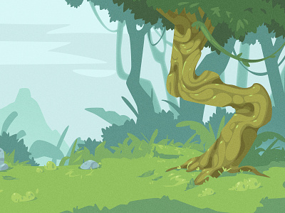 [2D Game Art] Educational with CueBall Games 4-6 2d game art background background design enviroment environment design forest game art game artist nature tree zat3am