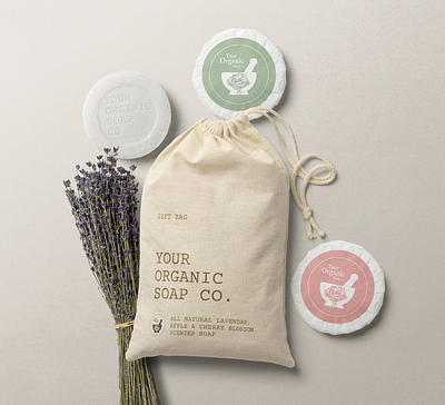 Your Organic Soap Co. Logo Design beauty cloth bag cosmetics handmade health food shop herbalist lavender logo natural natural cosmetics organic organic logo organics package design packaging scented soap soap soap packaging