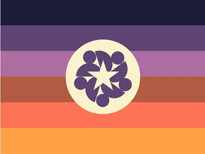 Diversity colors colours community connection diversity geometric logo mark people star together