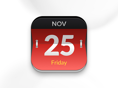 Calendar Mac/iOS App icon app application black calendar calendar app icon ios mobile red