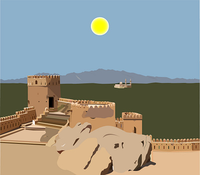 Nakhal Fort - Oman illustration nakhalfort oman