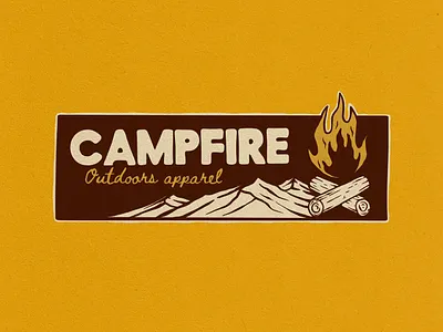 Campfire illustration badge design badge logo badgedesign branding hand drawn illustration illustrator logo illustration tshirt tshirt design vintage