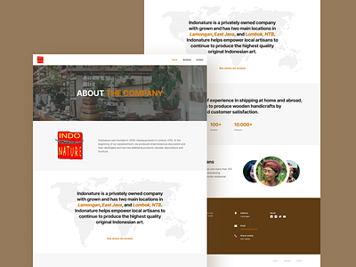 Indonature Company Page - Nature Wood Landing Page Design carpenter company company profile design indonesia landing page landing page design nature ui web website website concept website design wood woods woodwork woodworker woodworking woodworks