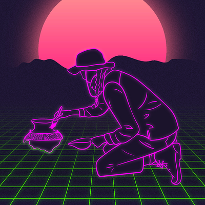 Retro Futuristic Archaeology archaeology illustraion retrofuturism