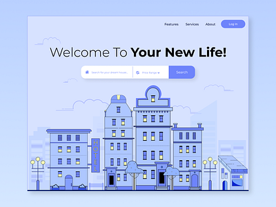 Find Your Dream House - Web App Exploration app design figma flat illustration ui vector vector art