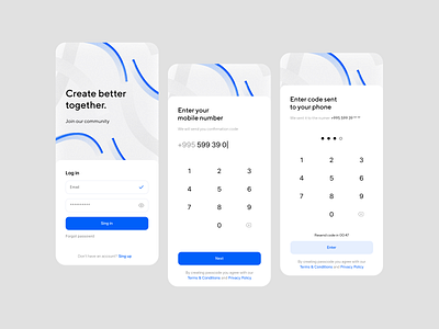 Sign Up Mobile Form account app clean clean ui create create account design illustration login login form minimalistic mobile number password ui