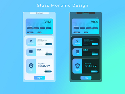 Glass morphic - Checkout Page 002 concept dailyui dailyui 002 design designs experimental figma glassmorphism gradient graphicdesign illustration secondpost ui uiux ux