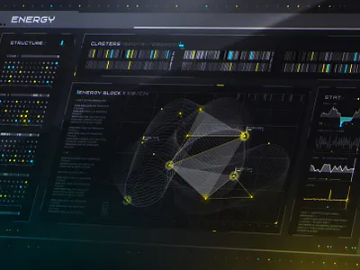 Sci fi UI Set cyberpunk gradient illustration interface movie sci fi scifi ui ux vector