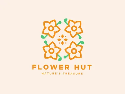 Flower Hut brand identity branding daily logo challenge flat flat design graphicdesign illustration illustrator logo logo challenge logo design logodesign logoinspiration logomark logos logotype minimal plant logo symbol vector