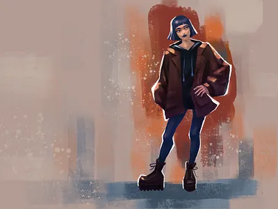 Kamila artwork bluehair character characterdesign design illustration punk