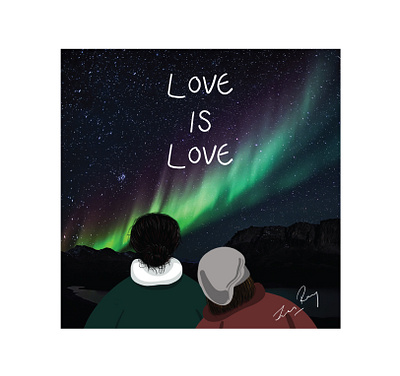 Pride aurora aurora borealis creative digital art illustration love lovers northern lights photoshop pride pride 2020 rainbow starry night