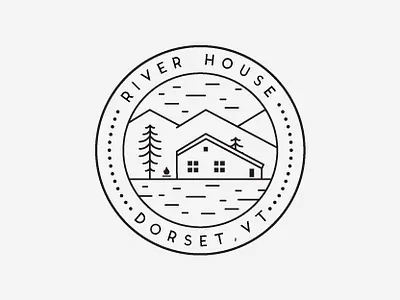 Minimalist Vacation home logo design black dribbble graphic design logo logo artist logo design logo designer logodesigner minimal minimalist mountain nature professional logo river simple vacation vacation rental