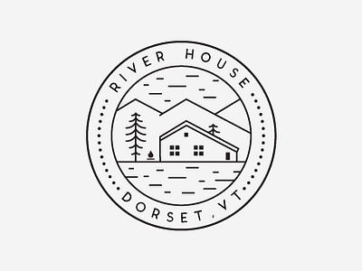 Minimalist Vacation home logo design black dribbble graphic design logo logo artist logo design logo designer logodesigner minimal minimalist mountain nature professional logo river simple vacation vacation rental