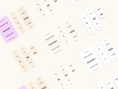 Time Date Picker UI design - Material X design system android app date datepicker figma ios material mobile picker stepper templates time timepicker ui ui kit