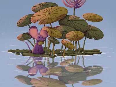 Nom. 6hexcodes botanical botany color palette design ears illustration ipadpro mouse nom pencil plants procreate reflection water