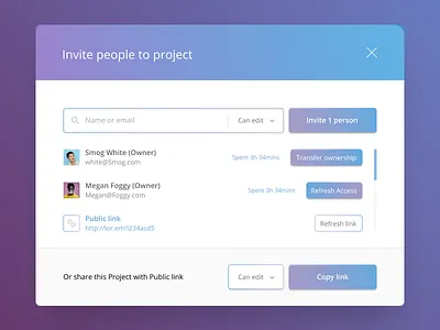 User Invitation add people to project card design designelement element elements for app figma invitation popup project management user interface design user invitation ui