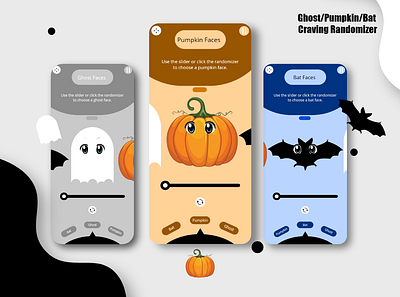 Ghost/Pumpkin/Bat Craving Randomizer adobexd adobexdtutorial design designer illustration logo poster design ui ux web web design youtube