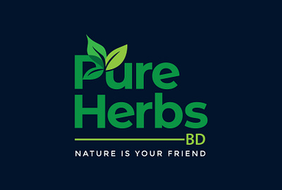 Wordmark Logo - Pure Herbs BD branding creative design creativelogo design graphic design graphicdesign herbal herbal products herbalist lettermark logo logo designer logodesign logos logotype minimalist natural natural logo nature logo wordmark logo