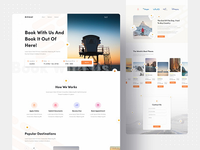 Travel Agency Landing Concept 2020 trend agency clean colorful creative design design system dribbble best shot figma landing page minimalist popular popular design travel travel agency ui uiux web web design website