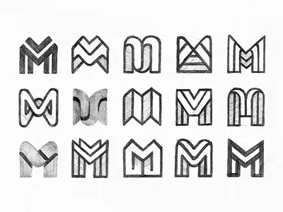 M exploration 2d alphabet branding design exploration flat icon letter letterform logo logotype m mark minimalistic monogram negative space sketches symbol typography vector