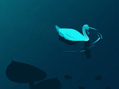 Black Swan blue draw dribbble flat illustration illustrator minimalist river sketch swan vector