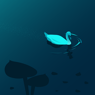 Black Swan blue draw dribbble flat illustration illustrator minimalist river sketch swan vector