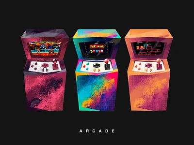 Arcade games arcade art design digitalart games graphicdesign illustration illustrator oldskool procreate