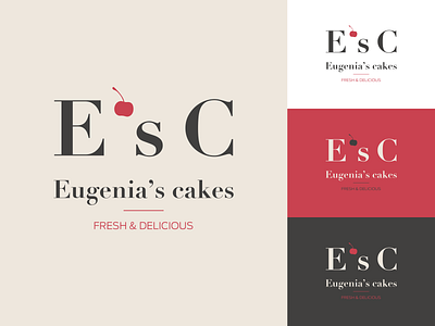 Cake Shop Logo brand branding cake cakes cakeshop cherry design graphic design handmade identity logo logodesign logotype minimalist sweets vector