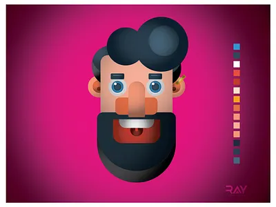 Grain Texture Effect - Smiley Man brand cartoon character design comics drawing gradient grain grain texture icon illustration portrait rayphotostration sketch ui ux vector illustration vector portrait