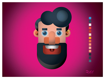 Grain Texture Effect - Smiley Man brand cartoon character design comics drawing gradient grain grain texture icon illustration portrait rayphotostration sketch ui ux vector illustration vector portrait