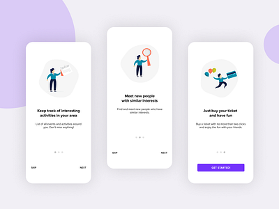 Presentie - Welcome Screens app design minimal ui ux