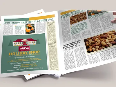 2019 Louisiana Farm Bureau Holiday Shop Newspaper Ad agriculture christmas design farm farm bureau holiday shop holidays illustration illustrator louisiana