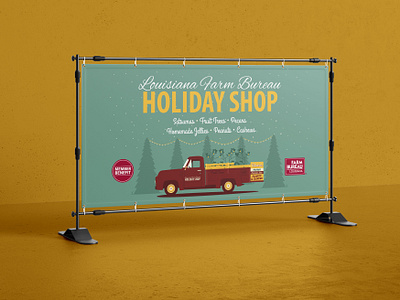 2018 Louisiana Holiday Shop Vinyl Banner agriculture christmas design farm farm bureau holiday shop holidays illustration illustrator louisiana