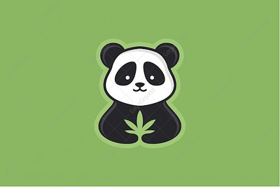 Panda Hemp Logo cannabies cbd character panda hemp logo character mascot panda panda panda logo