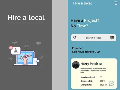 Hire A Local App Landing Page app design minimal uidesign uxdesign web webdesign